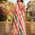 Multicolor printed chanderi cotton ready to wear saree