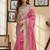 Pink pink printed chanderi cotton ready to wear saree