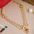 Gold plated kundan pink stone beaded multi layered choker necklace