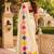 Cream white printed chanderi cotton ready to wear saree