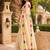 Cream white printed chanderi cotton ready to wear saree
