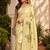 Cream cream printed chanderi cotton ready to wear saree