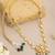 Gold plated kundan green beaded choker necklace