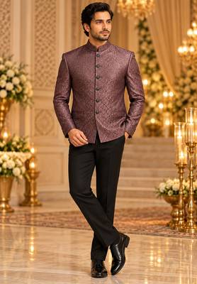 Wine jodhpuri bandhgala ethnic wear 1