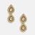 Gold plated kundan white stone stud earrings
