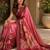 Red printed chanderi cotton ready to wear saree