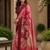 Red printed chanderi cotton ready to wear saree