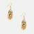 Gold plated kundan blue drop earrings