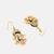 Gold plated kundan blue drop earrings