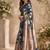 Navy blue blue printed chanderi cotton ready to wear saree