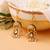 Gold plated kundan blue drop earrings