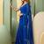 Blue women embroidered saree with blouse piece