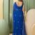 Blue women embroidered saree with blouse piece