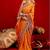 Orange embroidered sarees blouse piece