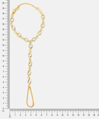 Gold plated kundan white stone haathphool 4