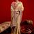 Beige sarees embroidered saree with unstitched blouse piece