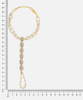 Gold plated kundan grey haathphool 5