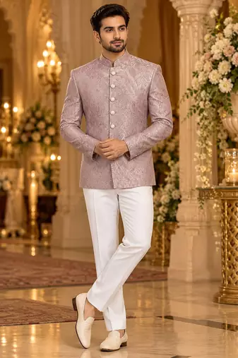 Pink jodhpuri for man ::: bandhgala ethnic wear