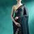 Teal sequence embroidered saree with unstitched blouse piece