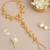 Gold plated kundan pink white beaded haathphool