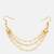 Gold plated kundan white beaded multi layered hair pin