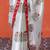 White embellished floral printed digital printed satin saree with blouse piece