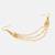 Gold plated kundan white beaded multi layered hair pin