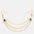 Gold plated kundan blue stone multi layered hair pin