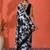 Black embellished floral printed digital printed satin saree with blouse piece