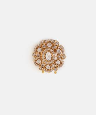 Gold plated kundan white stone hair pin 3