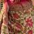 Cream floral printed linen blend zari ready to wear saree