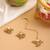 Gold plated kundan grey beaded maang tikka with earrings