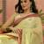 Yellow women ethnic motifs printed linen blend ready to wear saree