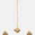 Gold plated kundan grey beaded maang tikka with earrings