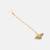 Gold plated kundan grey beaded maang tikka with earrings
