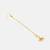 Gold plated kundan peach beaded maang tikka with earrings