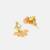 Gold plated kundan peach beaded maang tikka with earrings