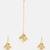 Gold plated kundan white beaded maang tikka with earrings
