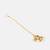 Gold plated kundan white beaded maang tikka with earrings