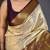 Cream floral woven design zari kanjeevaram saree with unstitched blouse piece