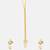 Gold plated kundan white beaded maang tikka with earrings