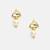 Gold plated kundan white beaded maang tikka with earrings