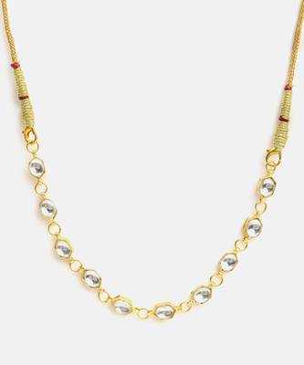 Gold plated kundan white stones necklace-sets 4