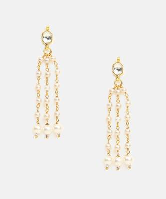 Gold plated kundan white stones necklace-sets 5