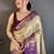 Cream woven design zari silk blend handloom kanjeevaram saree