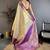 Cream woven design zari silk blend handloom kanjeevaram saree