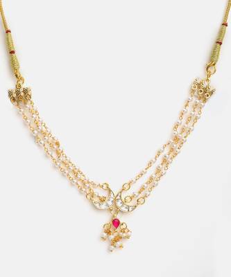 Gold plated kundan pink stone beaded necklace-sets 4