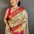 Cream woven design zari kanjeevaram saree with unstitched blouse piece