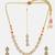 Gold plated kundan grey stones beaded necklace set with maang tikka and haathphool
