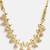 Gold plated kundan grey beaded necklace set with maang tikka and haathphool
